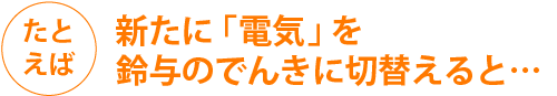 たとえば、新たに「電気」を鈴与のでんきに切替えると…